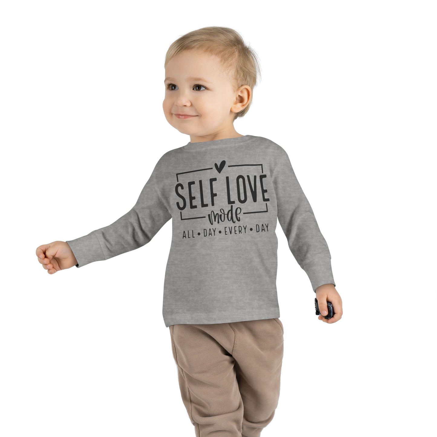 Self Love Mode - All Day Every Day - Heart - Toddler Long Sleeve Tee