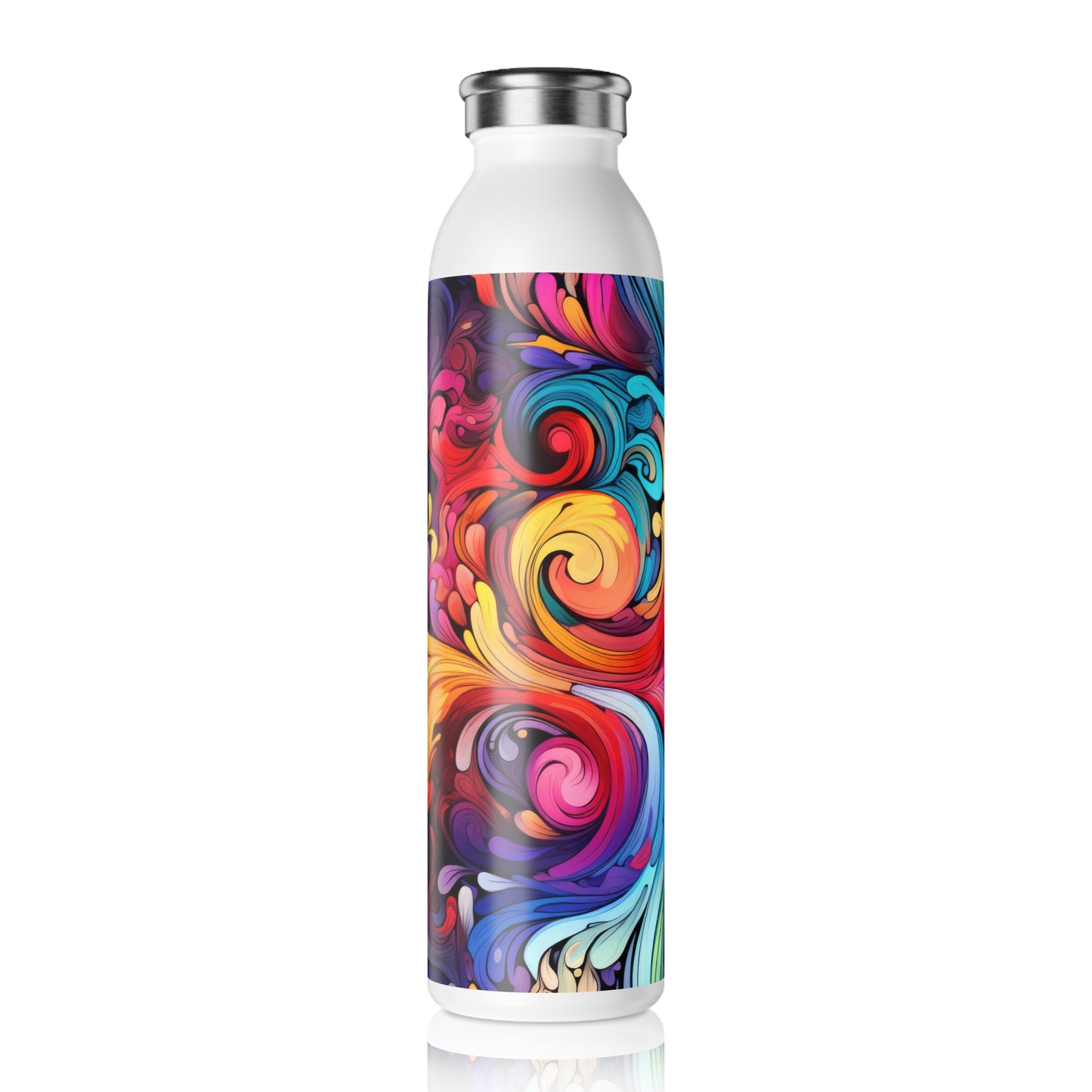 Rainbow Paisley 1.3 - Slim Water Bottle - Stainless Steel - 20oz