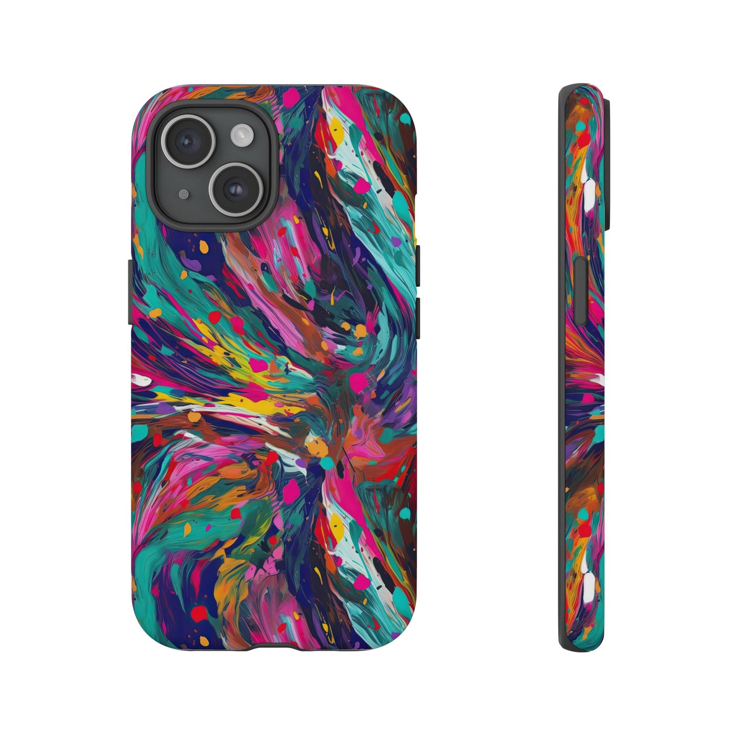 iPhone 16 and iPhone 15 Series - Abstract Acrylic Splatter - Tough Phone Cases