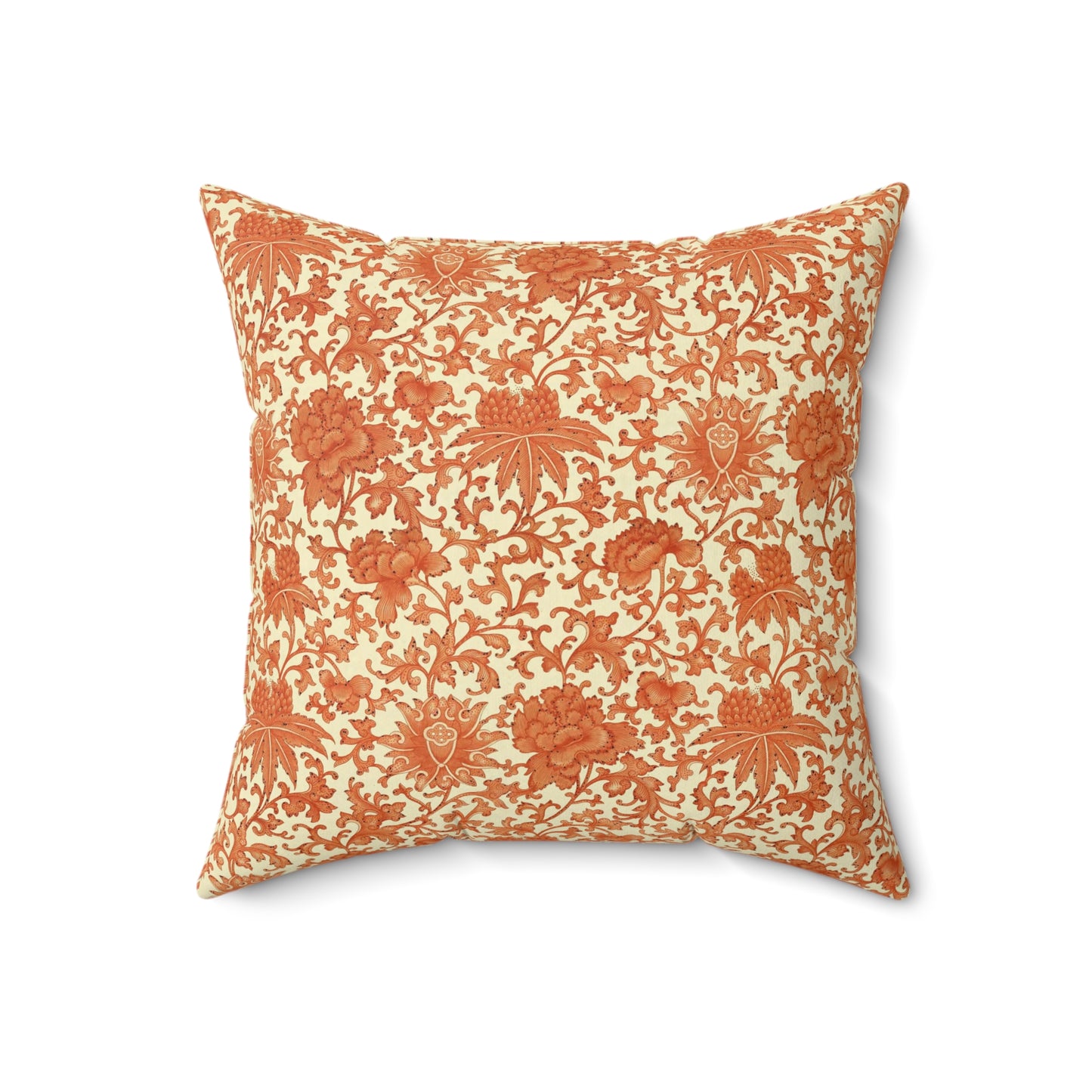 Orange Boho Pattern 20 - Faux Suede Square Pillow