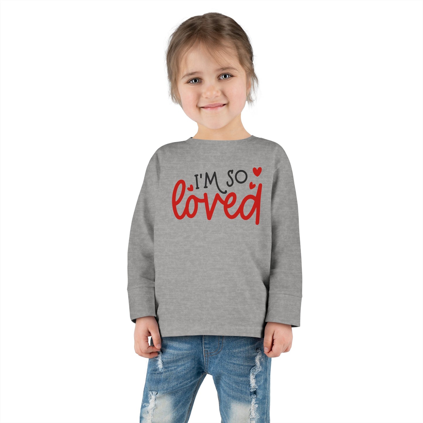 I'm So Loved - Red Heart - Toddler Long Sleeve Tee