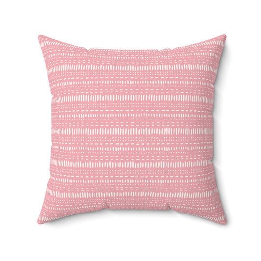 Pink Boho Pattern 8 - Faux Suede Square Pillow