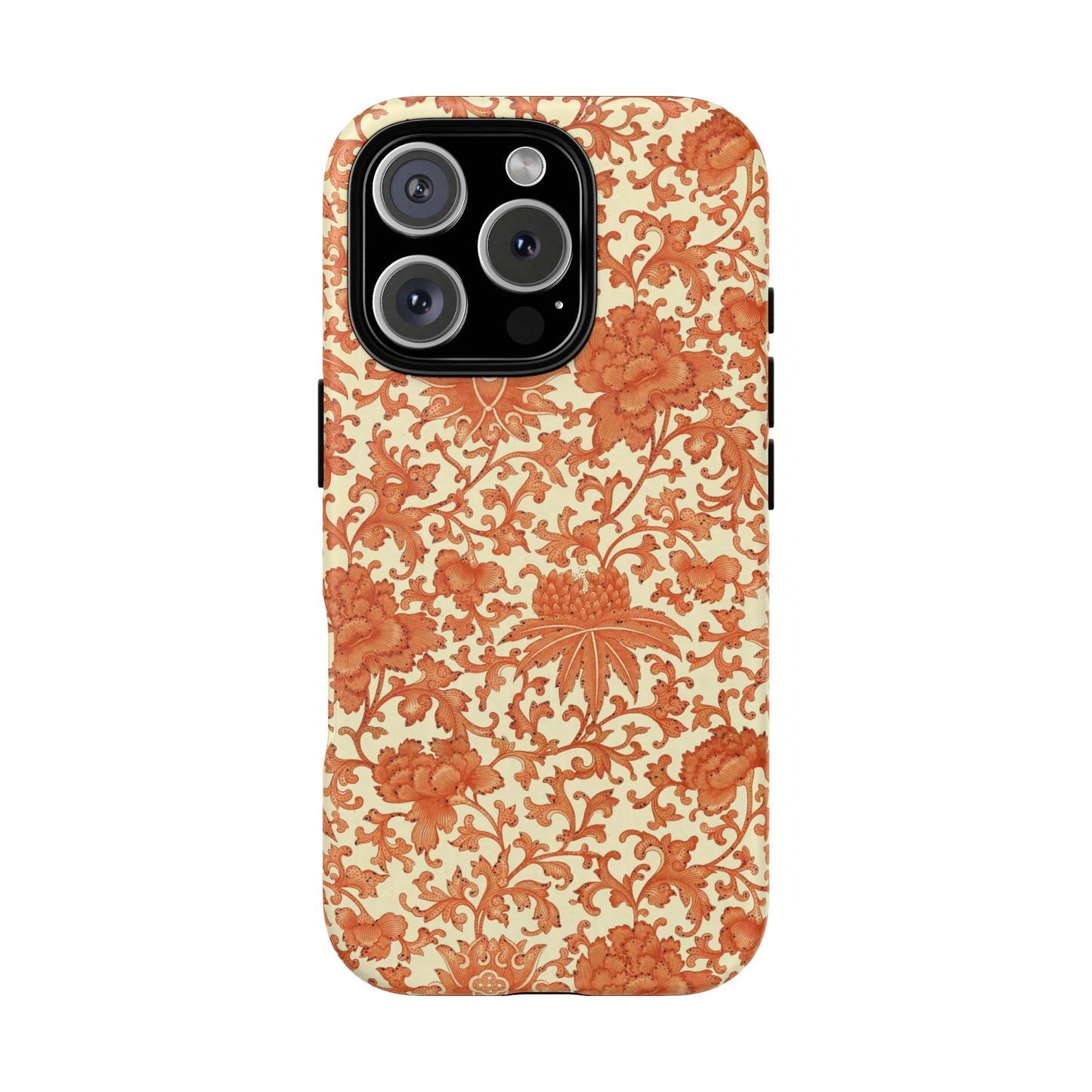 iPhone 16 and iPhone 15 Series - Orange Flowers - Tough Phone Cases