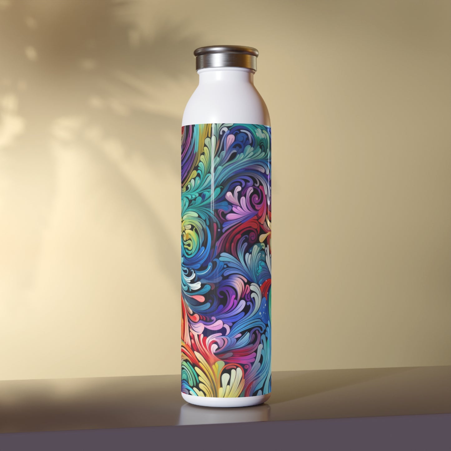 Rainbow Paisley 1.8 - Slim Water Bottle - Stainless Steel - 20oz