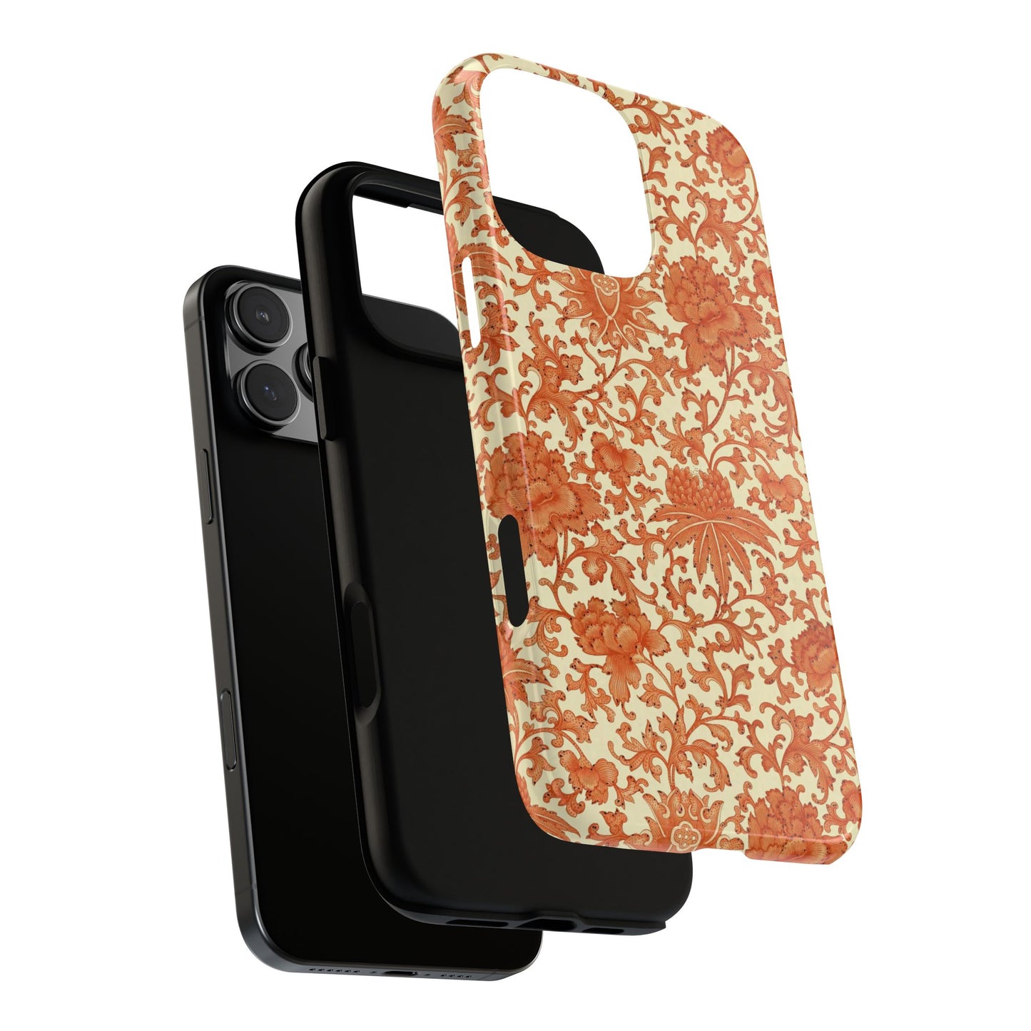 iPhone 16 and iPhone 15 Series - Orange Flowers - Tough Phone Cases