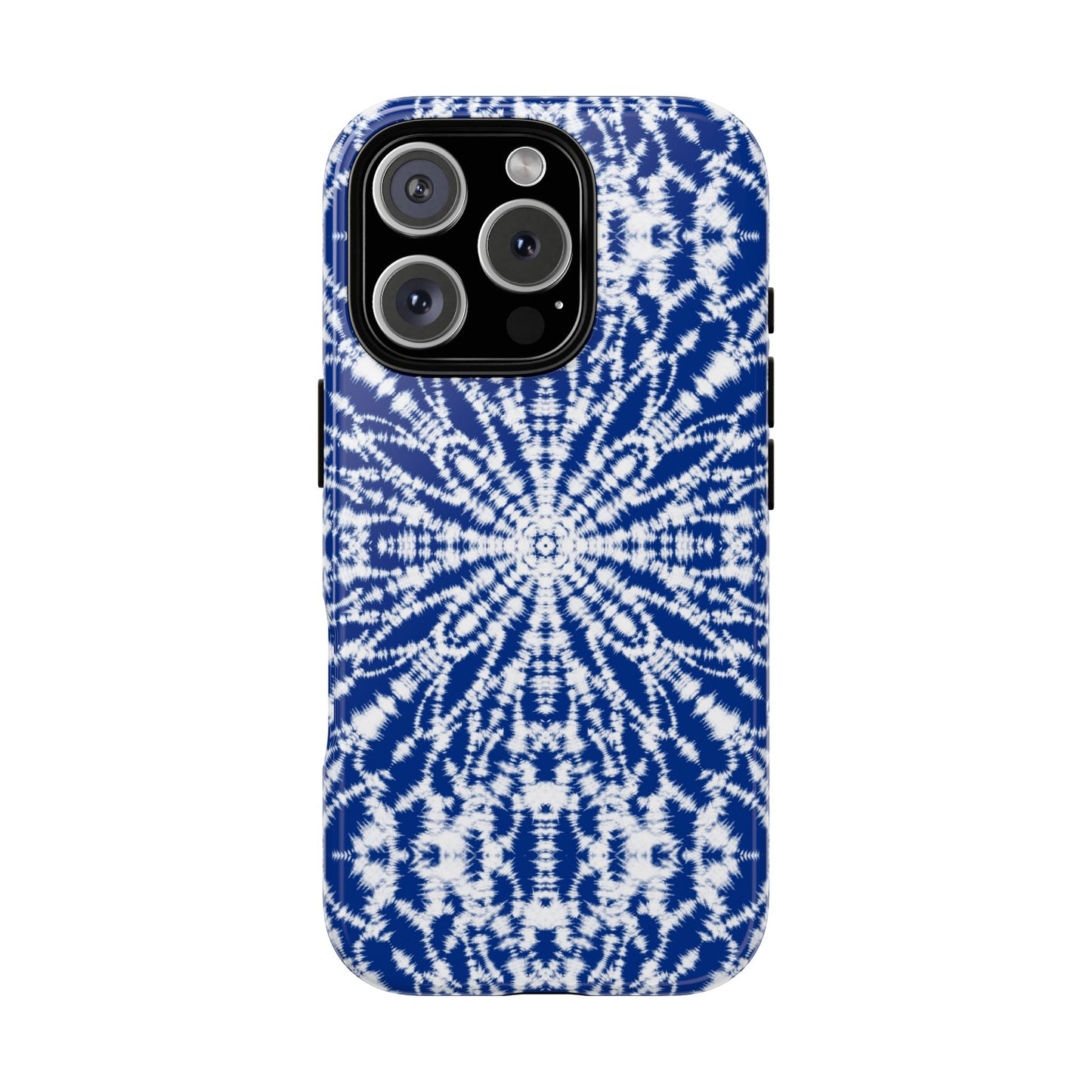 iPhone 16 and iPhone 15 Series - Blue and White Batik - Tough Phone Cases