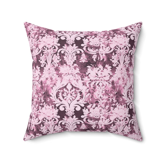 Vintage Pink Damask 44 - Beautiful, Shabby Chic, Boho, Fun -  - Faux Suede Square Pillow