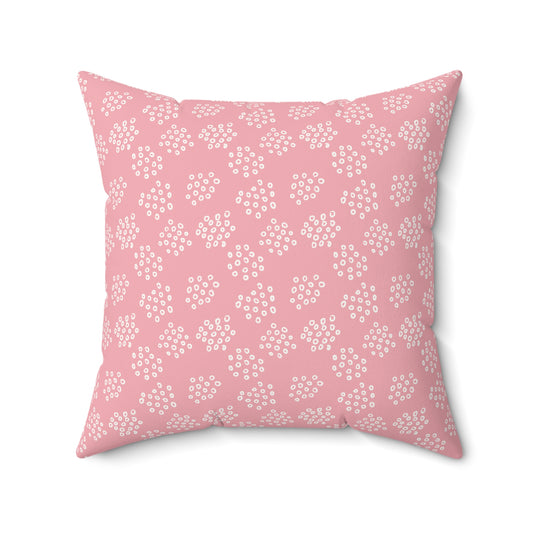 Pink Boho Pattern 1 - Faux Suede Square Pillow