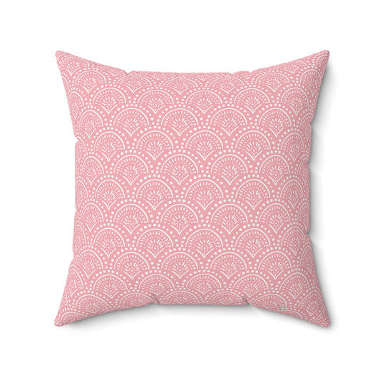 Pink Boho Pattern 9 - Faux Suede Square Pillow