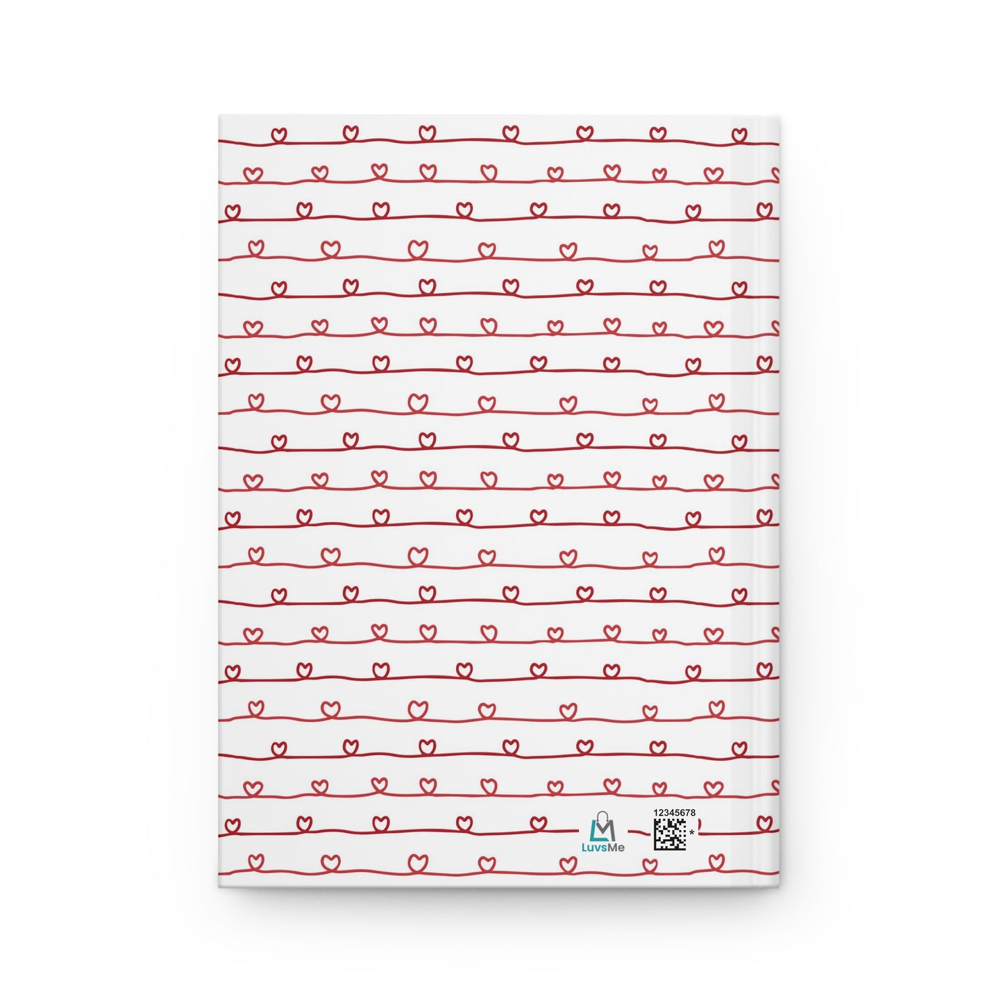 Do What Makes Your SOUL HAPPY - White with Red Script Hearts - Hardcover Lined Journal Matte