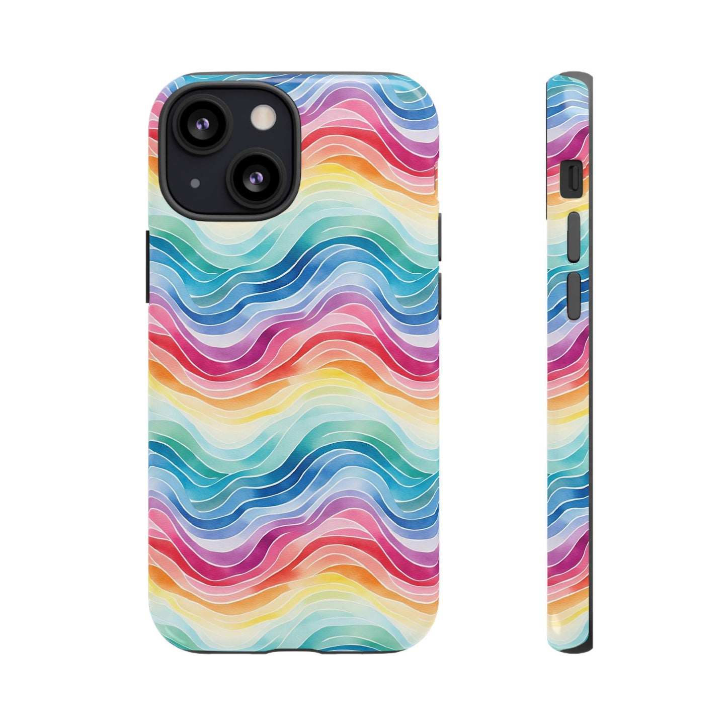 iPhone 13, 1Phone 13 Mini, iPhone 13 Pro, iPhone 13 Pro Max - Rainbow Wave - Tough Phone Cases