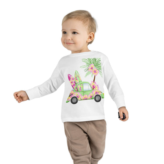 Surf's Up Green - Toddler Long Sleeve Tee