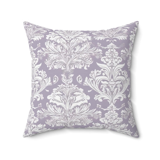 Purple Damask 12 - Beautiful, Shabby Chic, Boho, Fun - Faux Suede Square Pillow