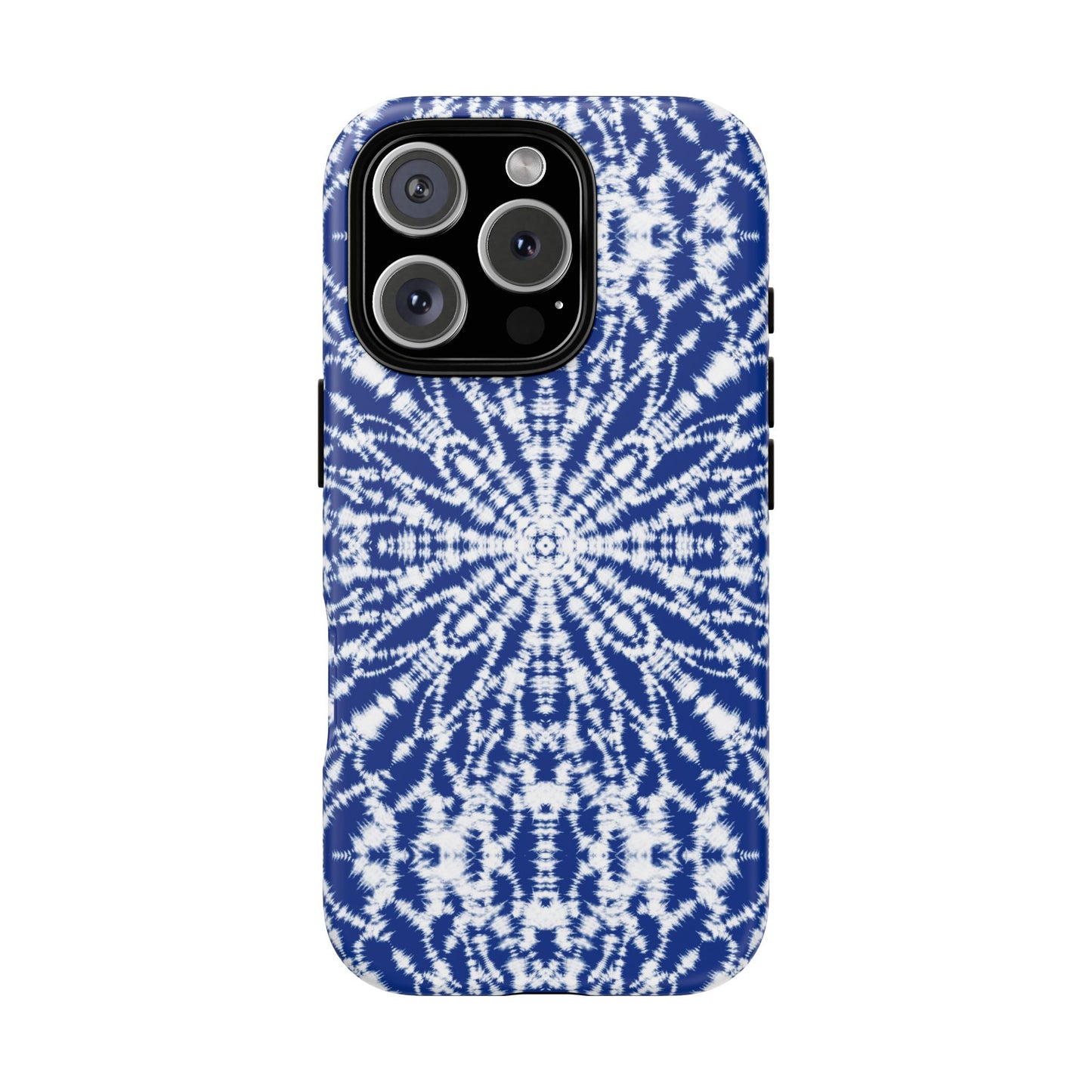 iPhone 16 and iPhone 15 Series - Blue and White Batik - Tough Phone Cases