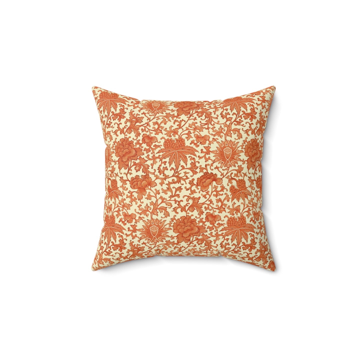 Orange Boho Pattern 20 - Faux Suede Square Pillow