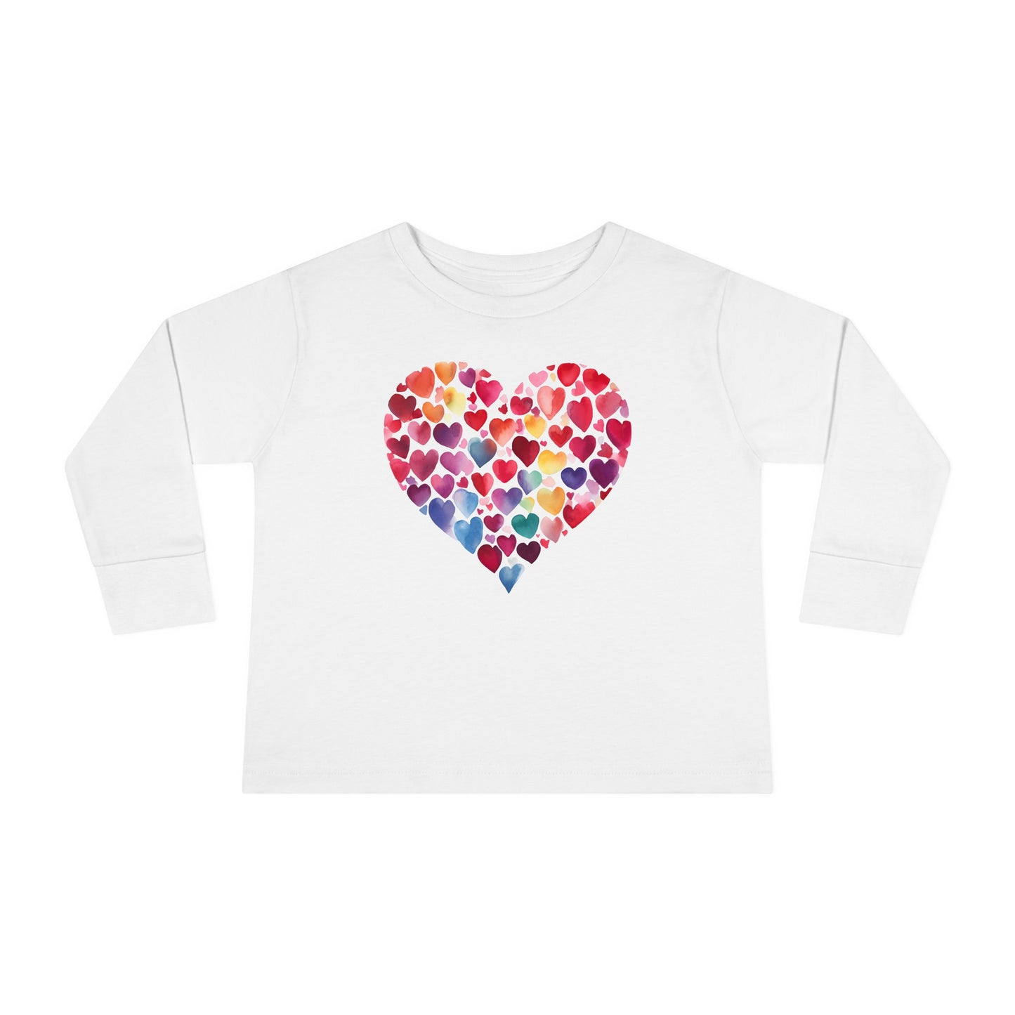 Heart of Hearts - Watercolor 7 - Toddler Long Sleeve Tee