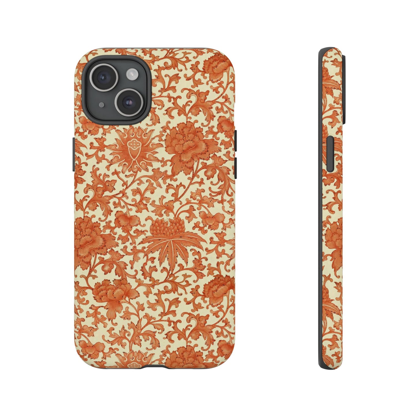 iPhone 16 and iPhone 15 Series - Orange Flowers - Tough Phone Cases