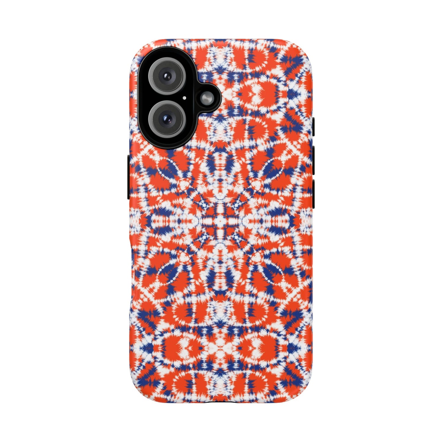 iPhone 16 and iPhone 15 Series - Orange and Blue Batik - Tough Phone Cases