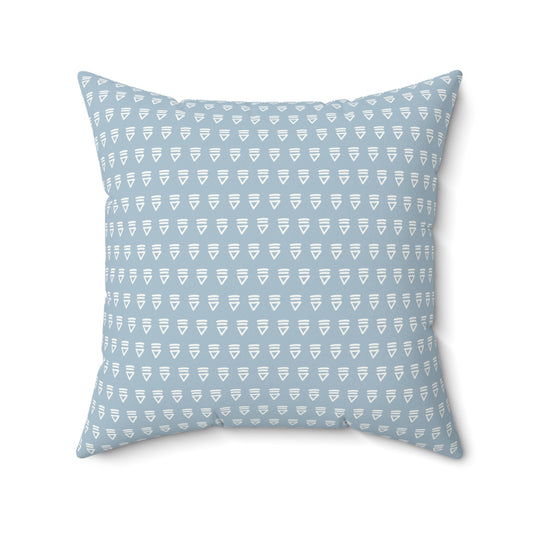 Light Blue Boho Pattern 4 - Faux Suede Square Pillow