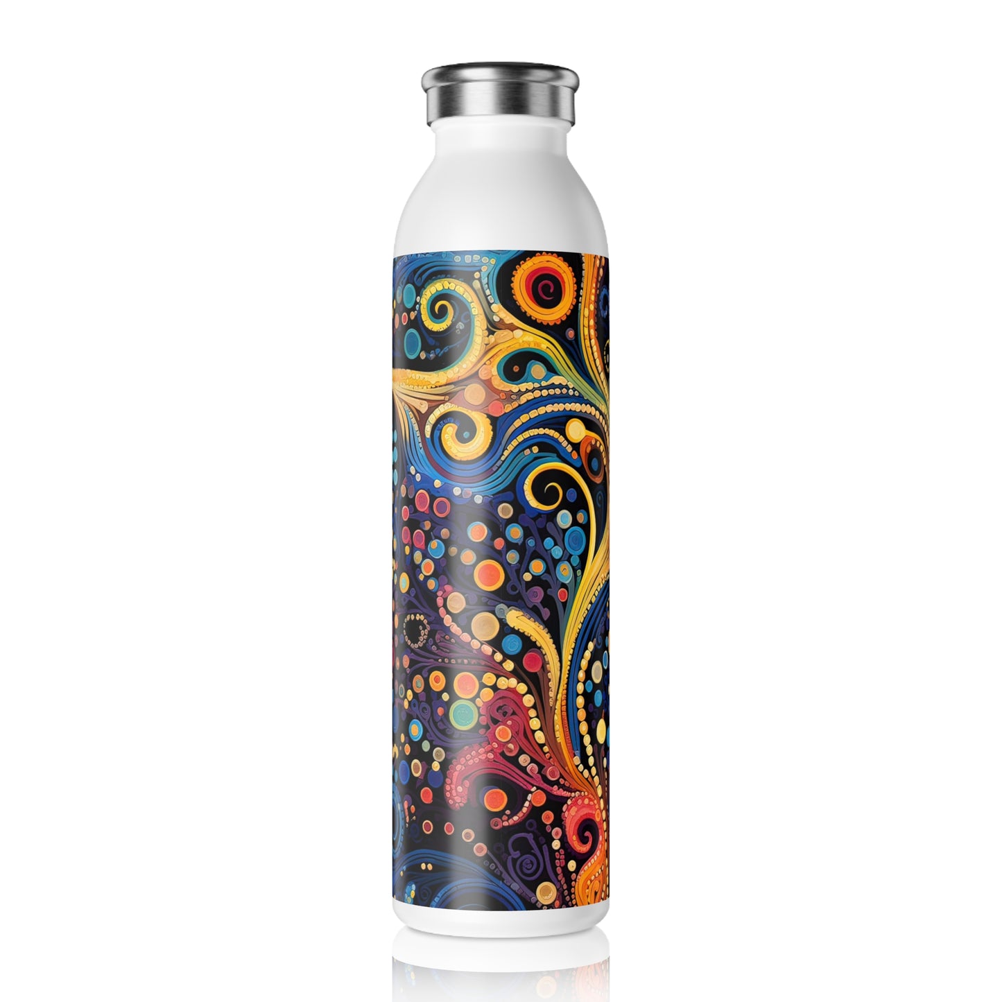 Colorful Psychedelic Swirls 1.12 - Slim Water Bottle - Stainless Steel - 20oz