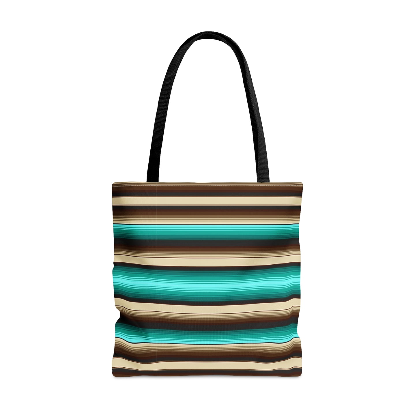 Aqua and Brown Multicolor Striped 23 - Practical, high-quality Tote Bag