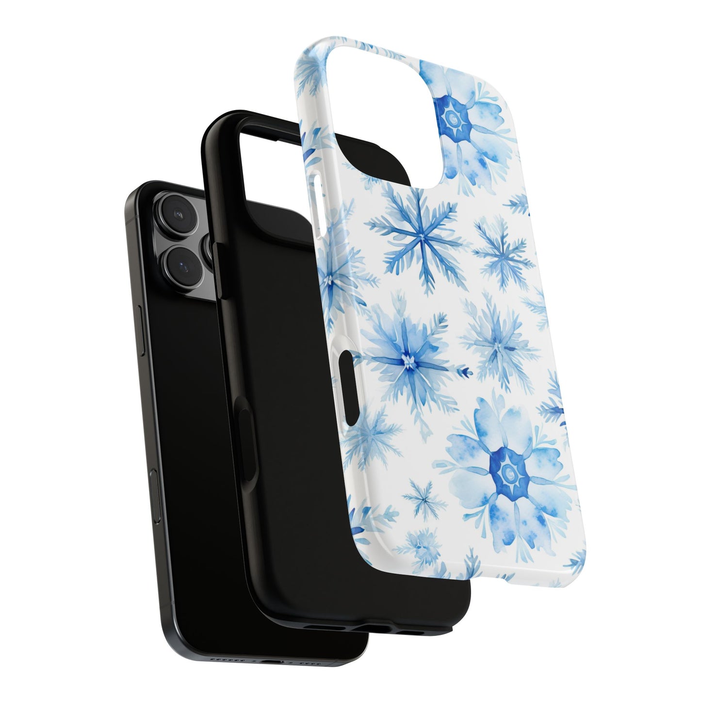 iPhone 16 and iPhone 15 Series - Watercolor Snowflakes - Tough Phone Cases