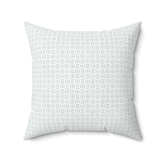 Light Blue Boho Pattern 4 - Faux Suede Square Pillow