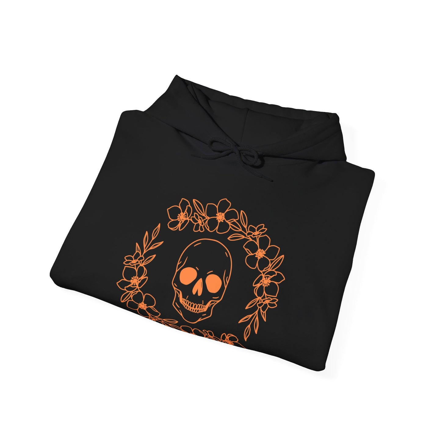 Halloween - Skull - Flower Wreath - Trick or Treat - Unisex Heavy Blend Hooded Sweatshirt