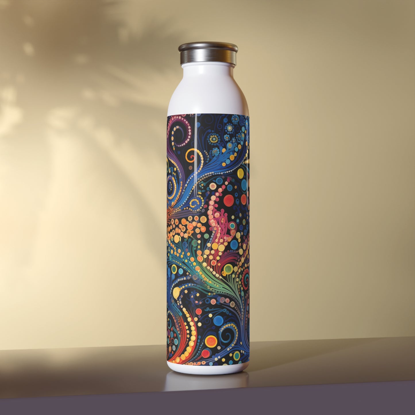 Colorful Psychedelic Swirls 1.12 - Slim Water Bottle - Stainless Steel - 20oz