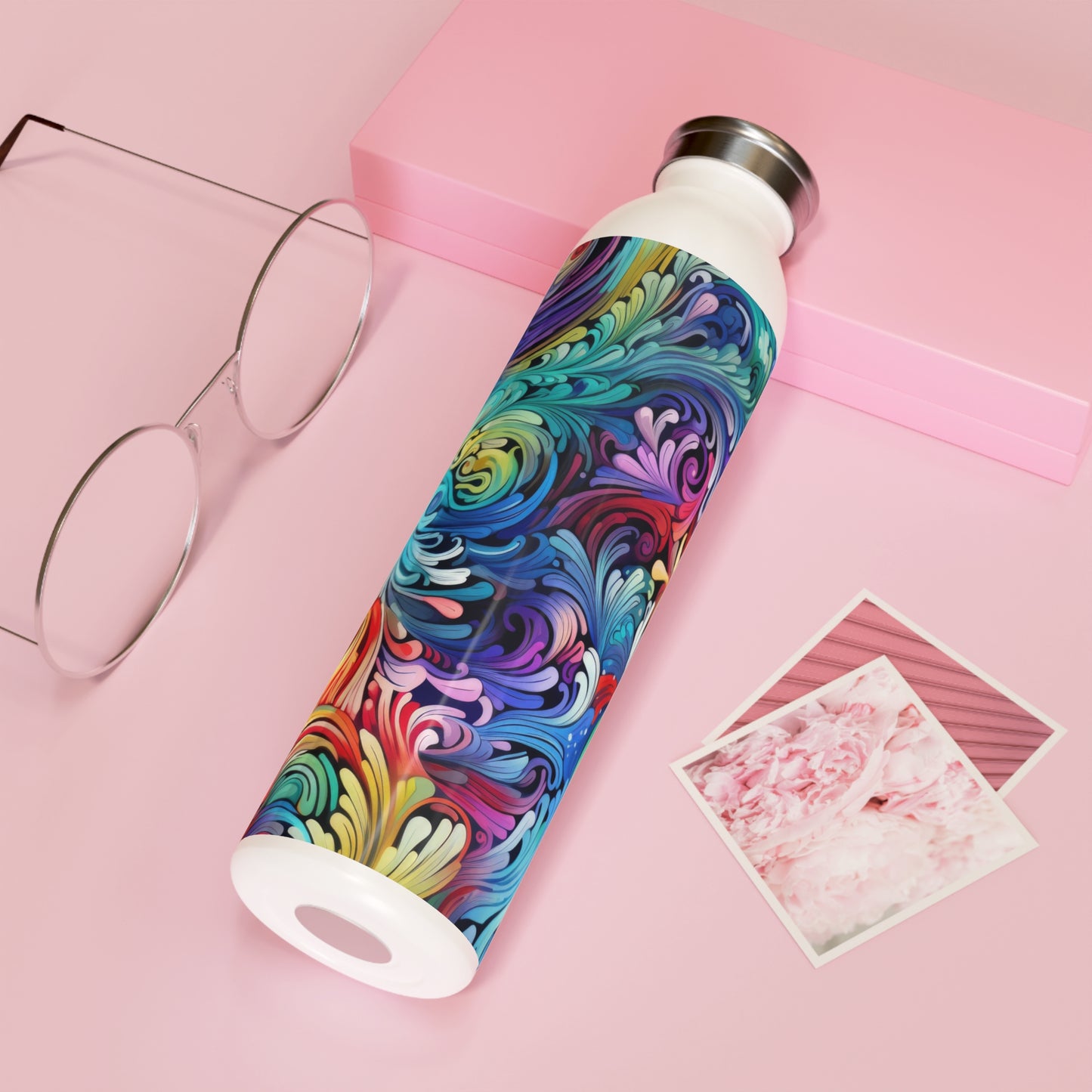 Rainbow Paisley 1.8 - Slim Water Bottle - Stainless Steel - 20oz