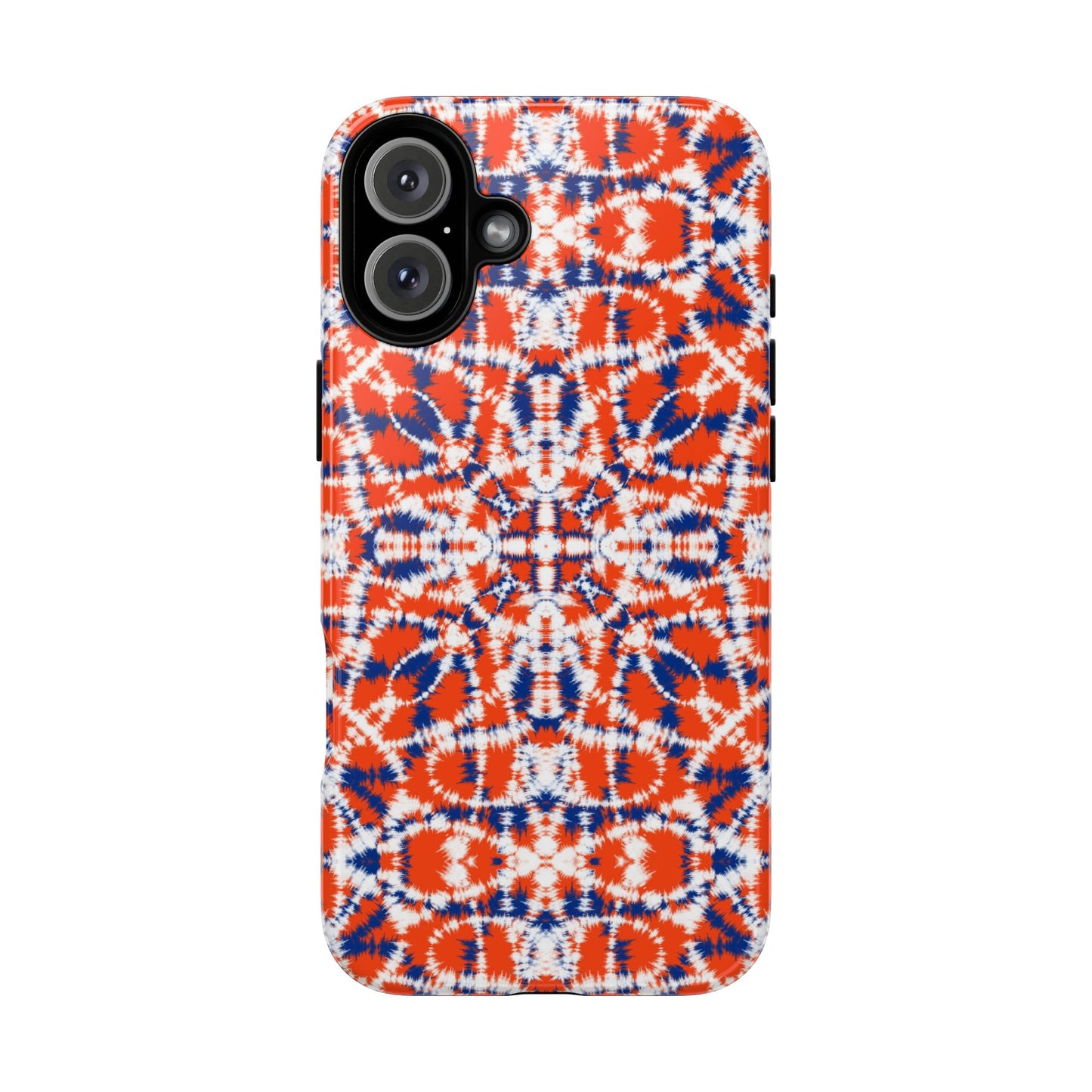 iPhone 16 and iPhone 15 Series - Orange and Blue Batik - Tough Phone Cases