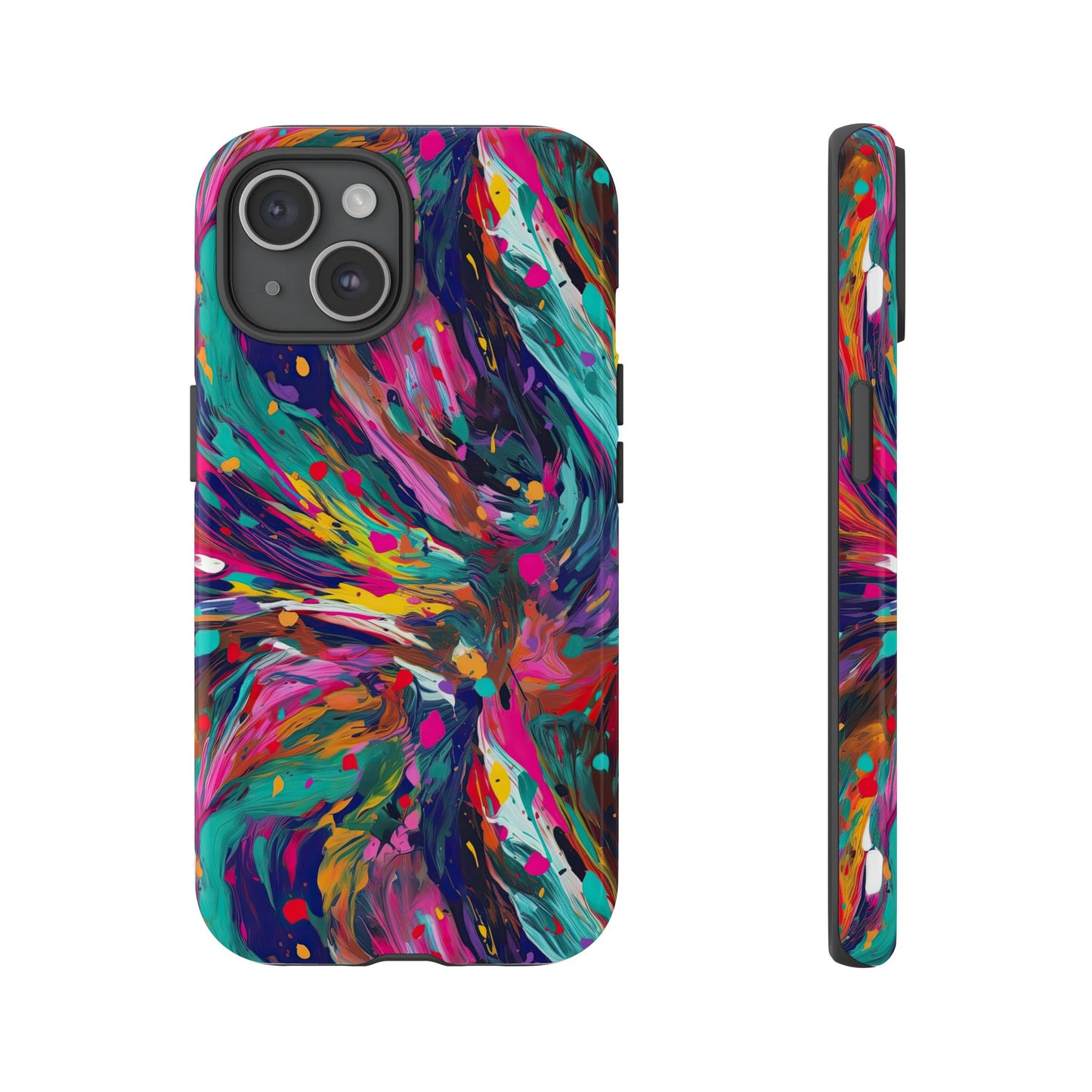 iPhone 16 and iPhone 15 Series - Abstract Acrylic Splatter - Tough Phone Cases