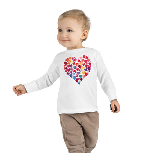 Heart of Hearts - Watercolor 7 - Toddler Long Sleeve Tee