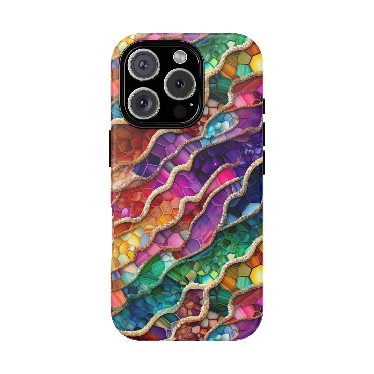 iPhone 16 and iPhone 15 Series - Rainbow Abstract Acrylic - Tough Phone Cases