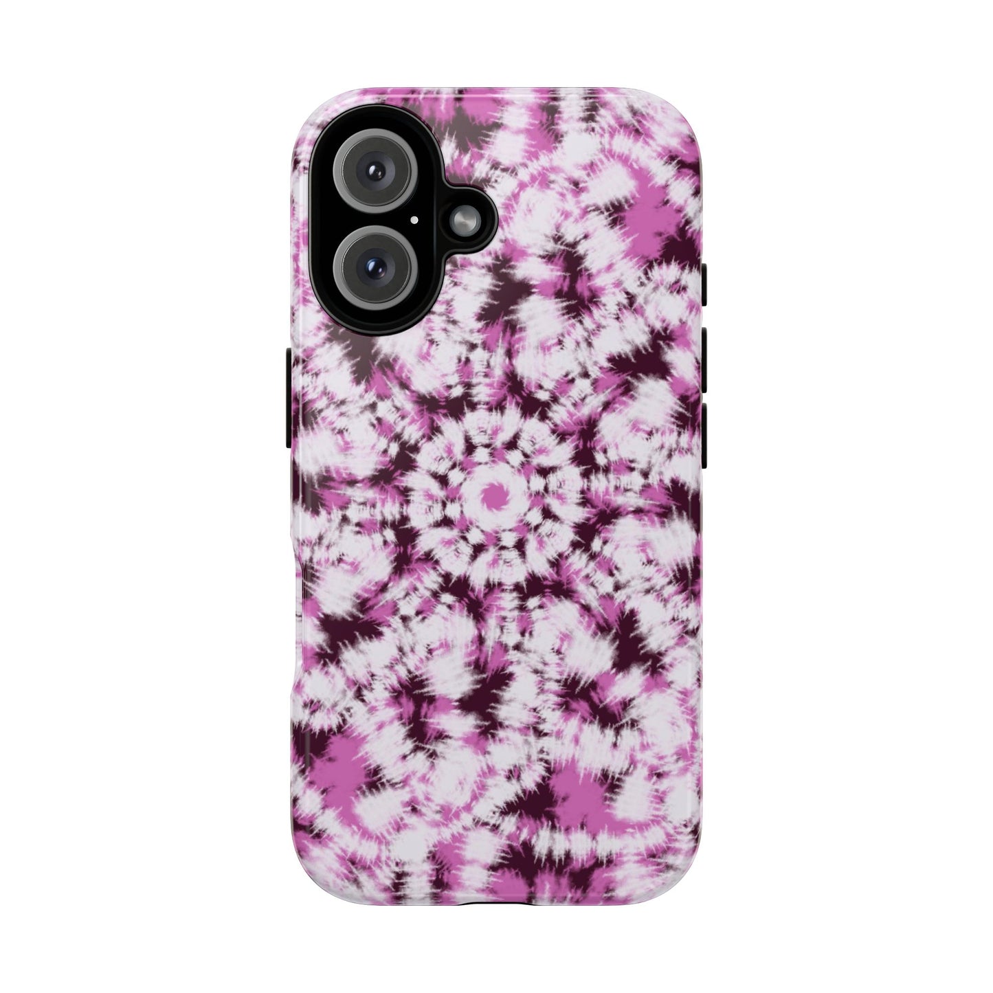 iPhone 16 and iPhone 15 Series - Purple and White Batik - Tough Phone Cases