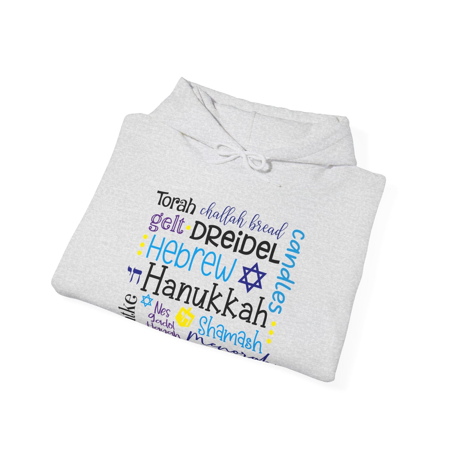 Hanukkah Words Subway - Fun Hanukkah - Celebrate Hanukkah - Unisex Heavy Blend™ Hooded Sweatshirt