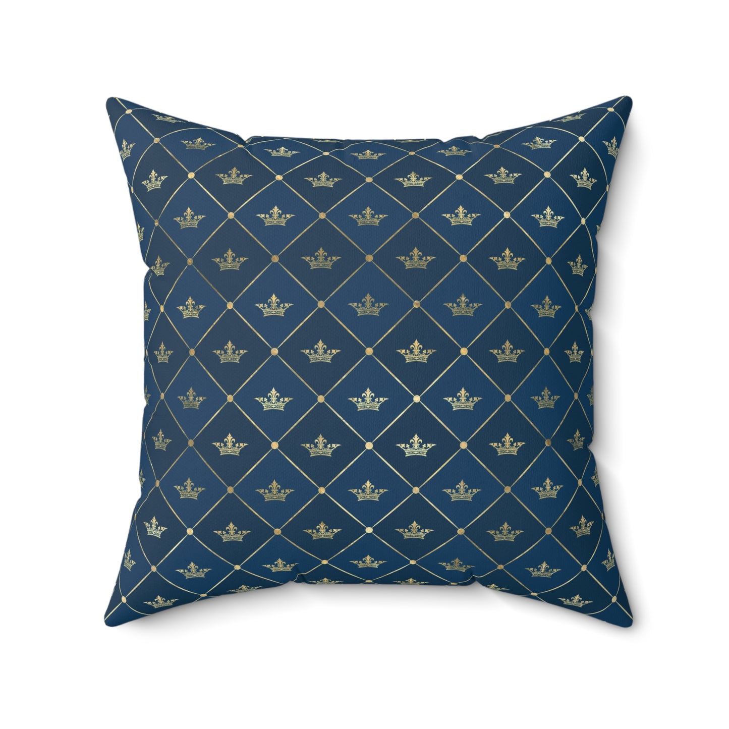 Blue and Gold Paris Pattern 19 - Faux Suede Square Pillow