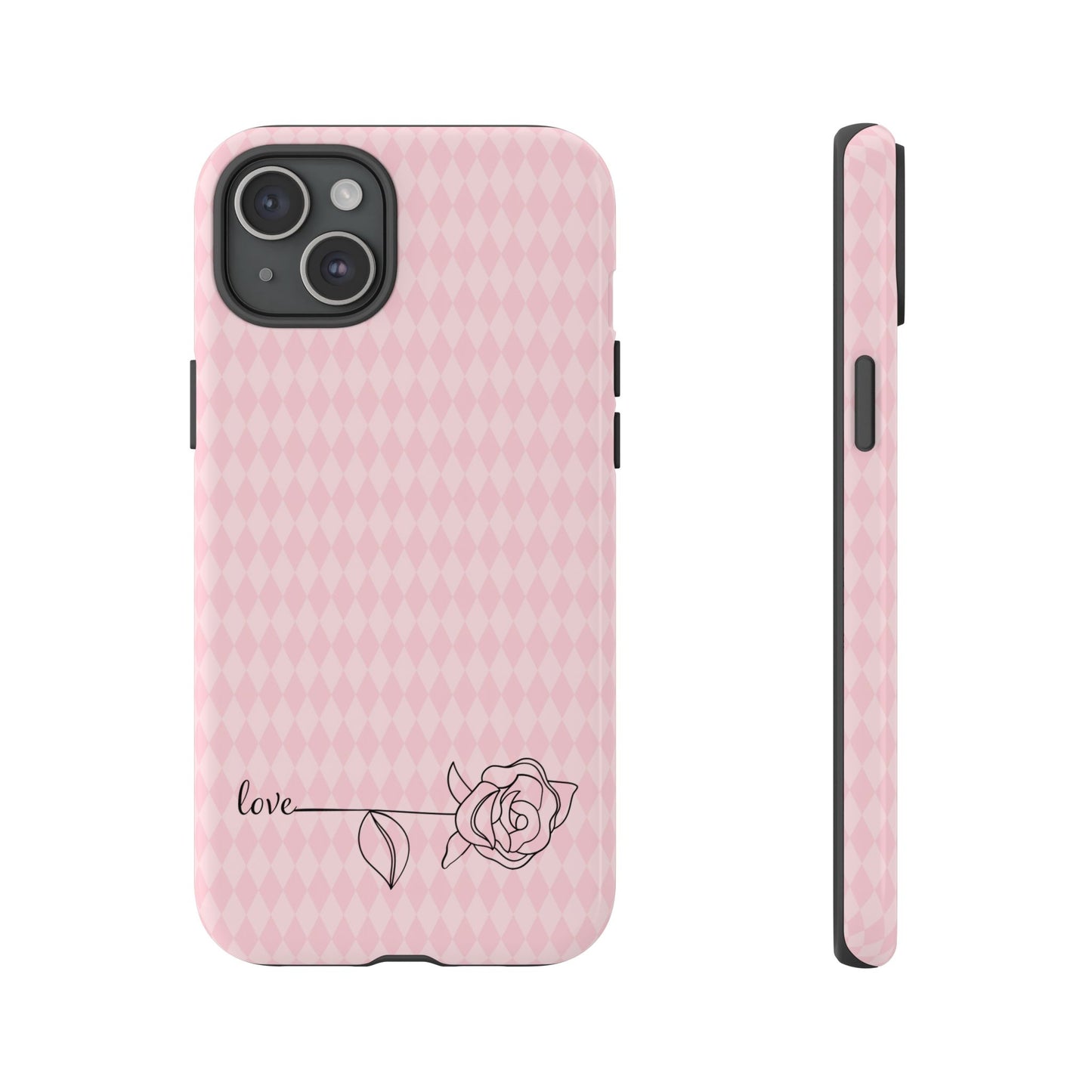 iPhone 16 and iPhone 15 Series - Pink Diamonds - Love - Flower - Tough Phone Cases