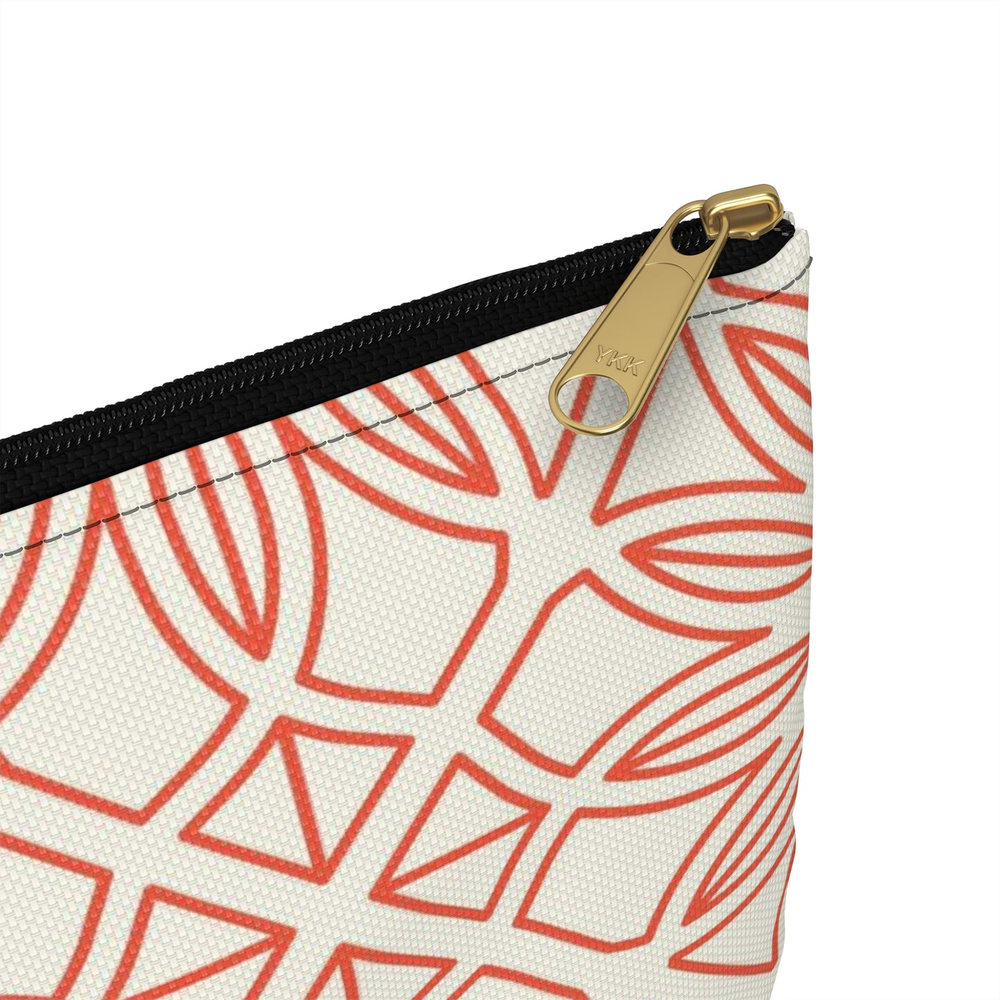 Geometric Orange Flowers - Accessory Pouch / Makeup Case / Travel Pouch / Pencil case / Art Case