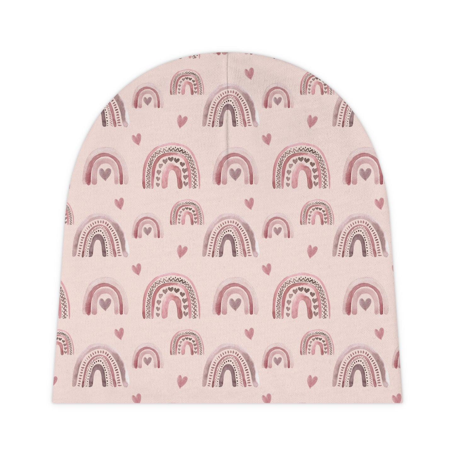 Pink with Pink Boho Rainbows - Super Cute - Baby Beanie