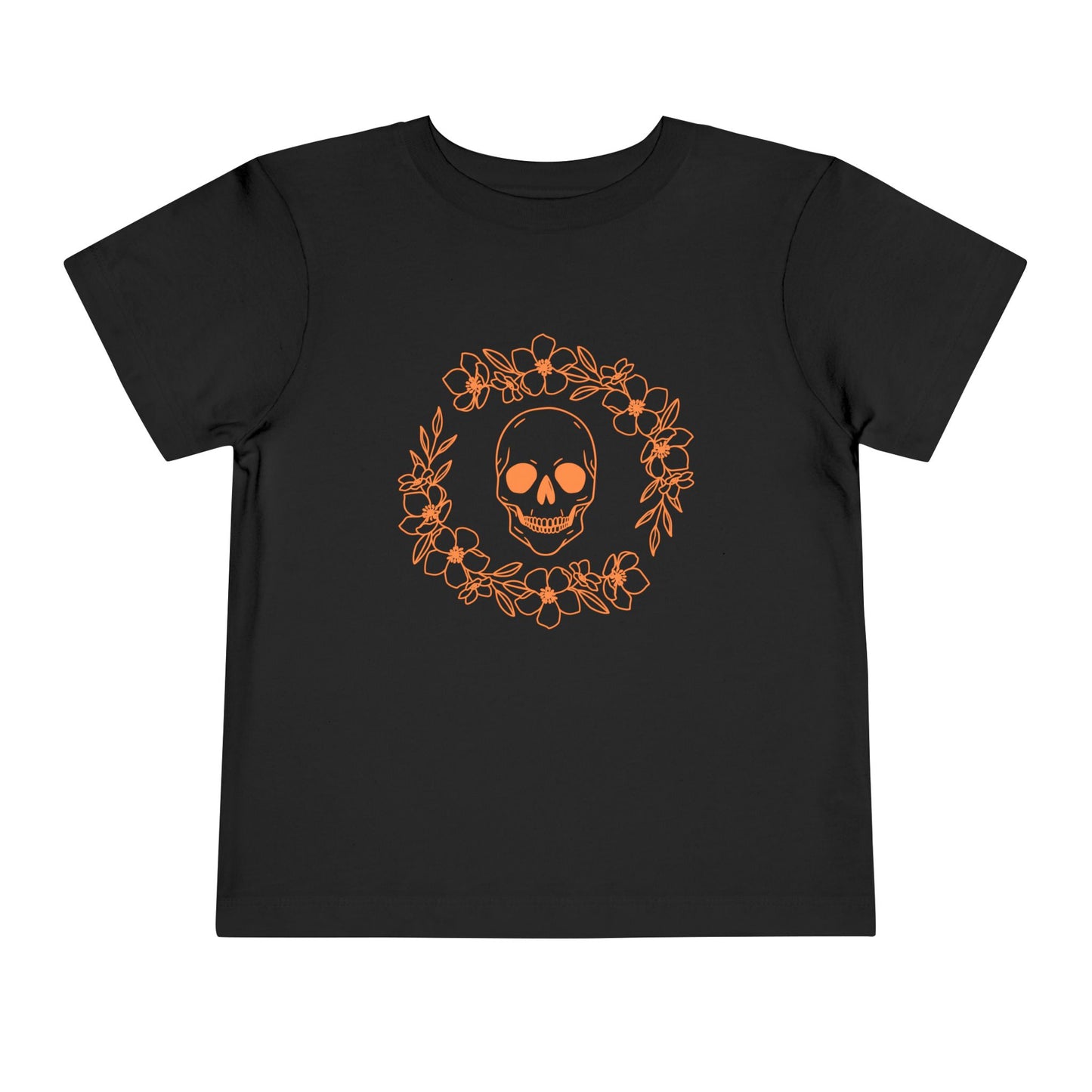 Halloween - Skull - Flower Wreath - Trick or Treat - Toddler Short Sleeve Tee