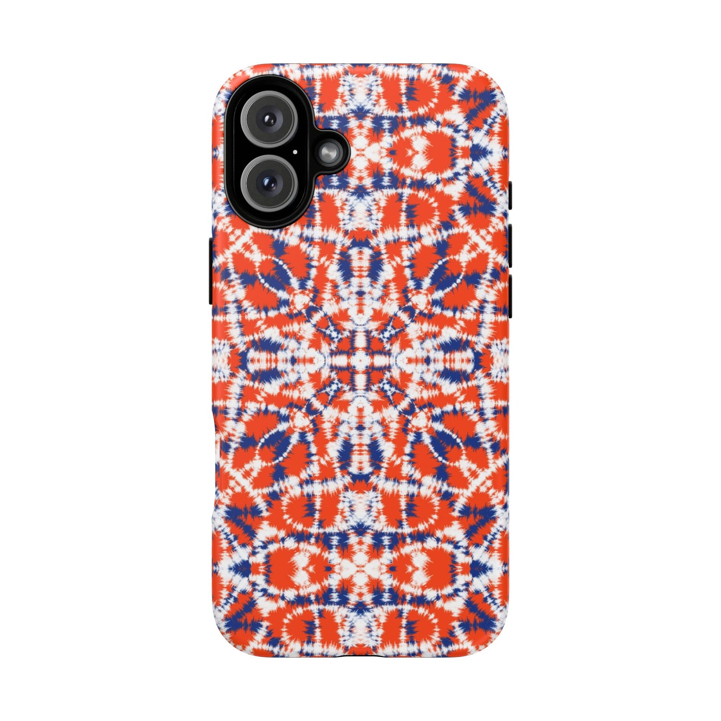 iPhone 16 and iPhone 15 Series - Orange and Blue Batik - Tough Phone Cases