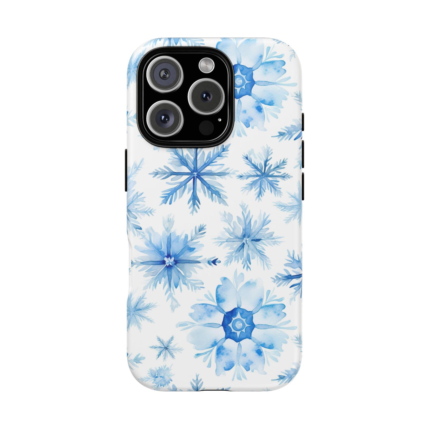 iPhone 16 and iPhone 15 Series - Watercolor Snowflakes - Tough Phone Cases