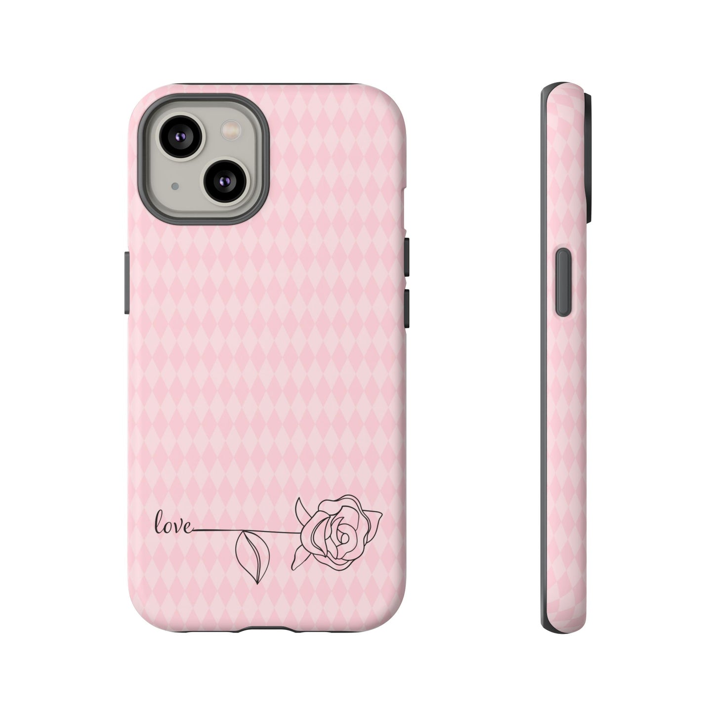 iPhone 14, 1Phone 14 Pro, iPhone 14 Plus, iPhone 14 Pro Max - Pink Diamonds - Love - Flower - Tough Phone Cases