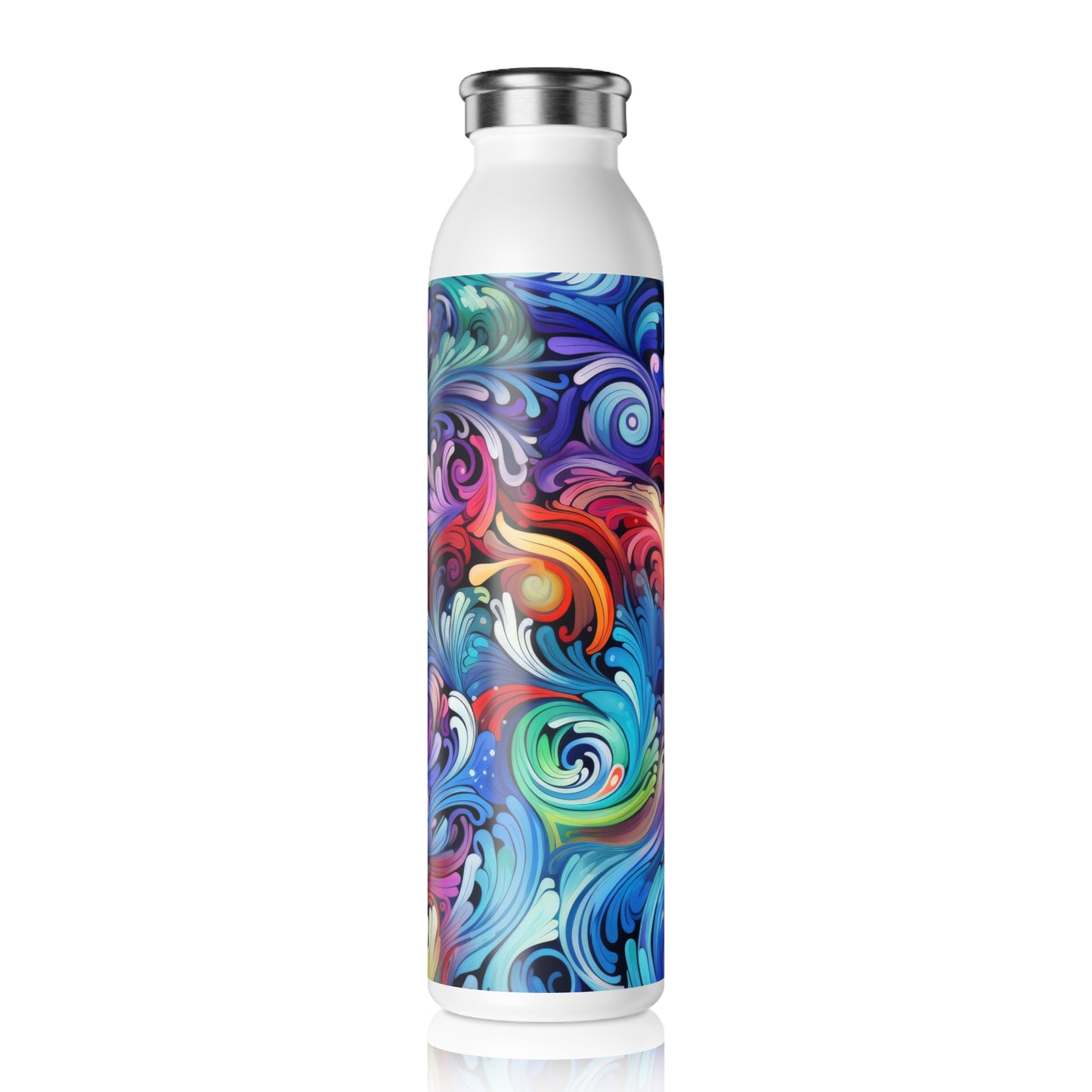 Rainbow Paisley 1.8 - Slim Water Bottle - Stainless Steel - 20oz