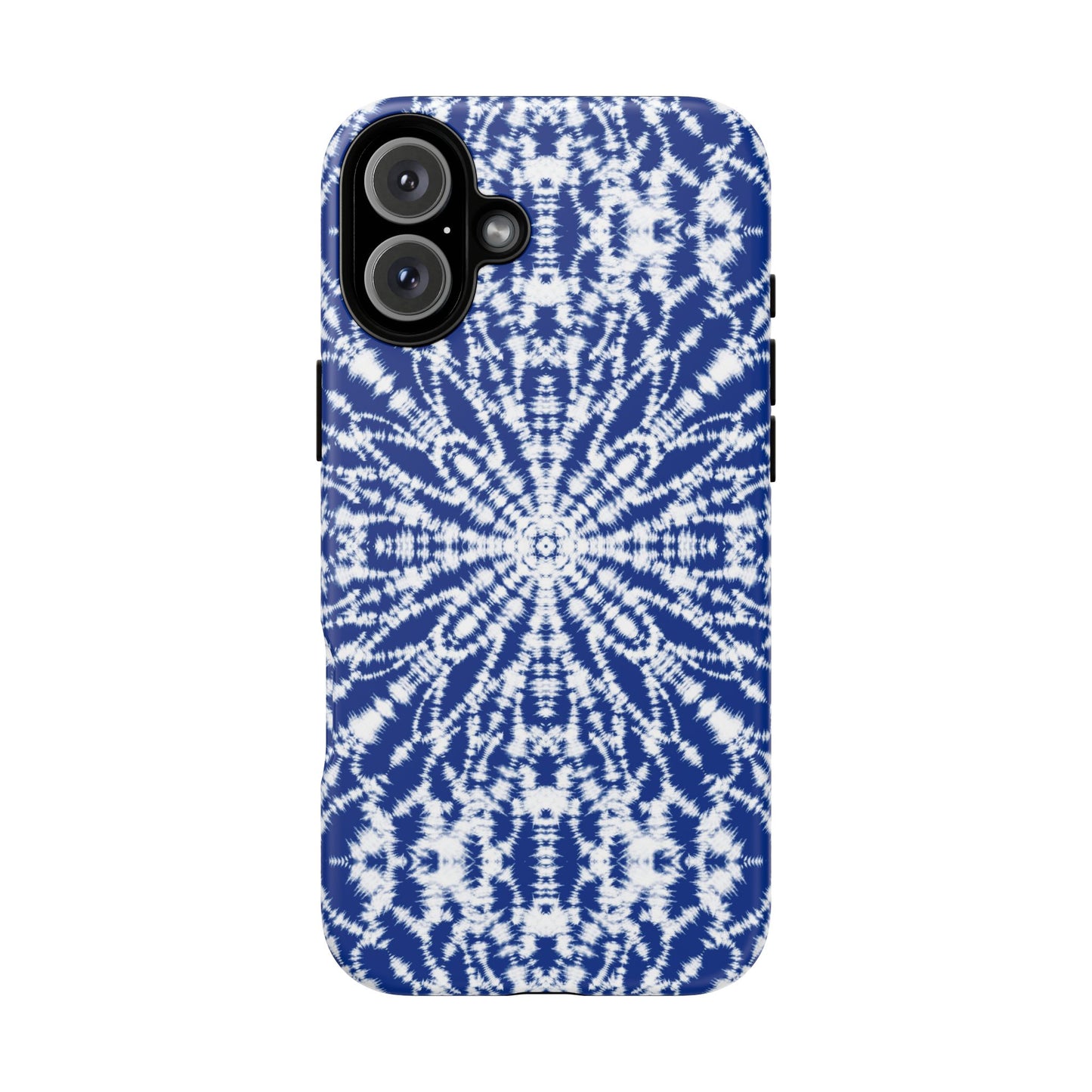 iPhone 16 and iPhone 15 Series - Blue and White Batik - Tough Phone Cases