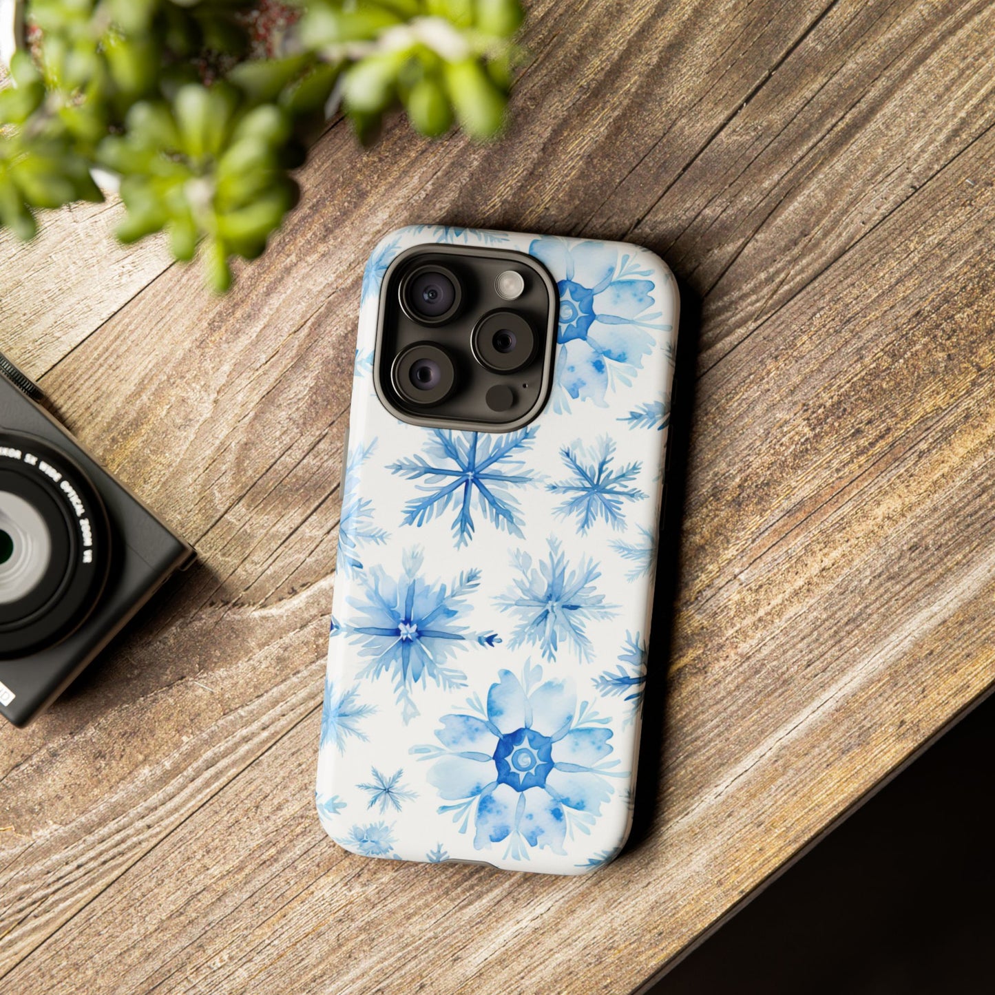 iPhone 16 and iPhone 15 Series - Watercolor Snowflakes - Tough Phone Cases