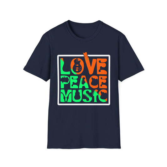 Love, Peace, Music - Unisex Softstyle T-Shirt