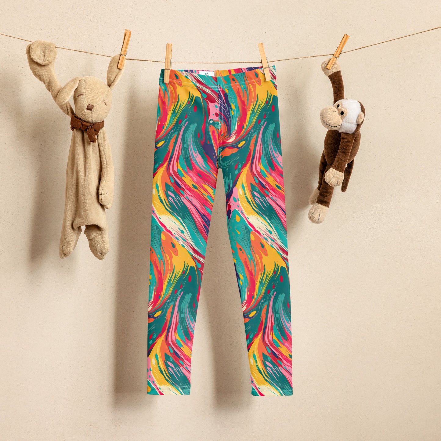 Multicolor Acrylic Paint - Kid's Leggings