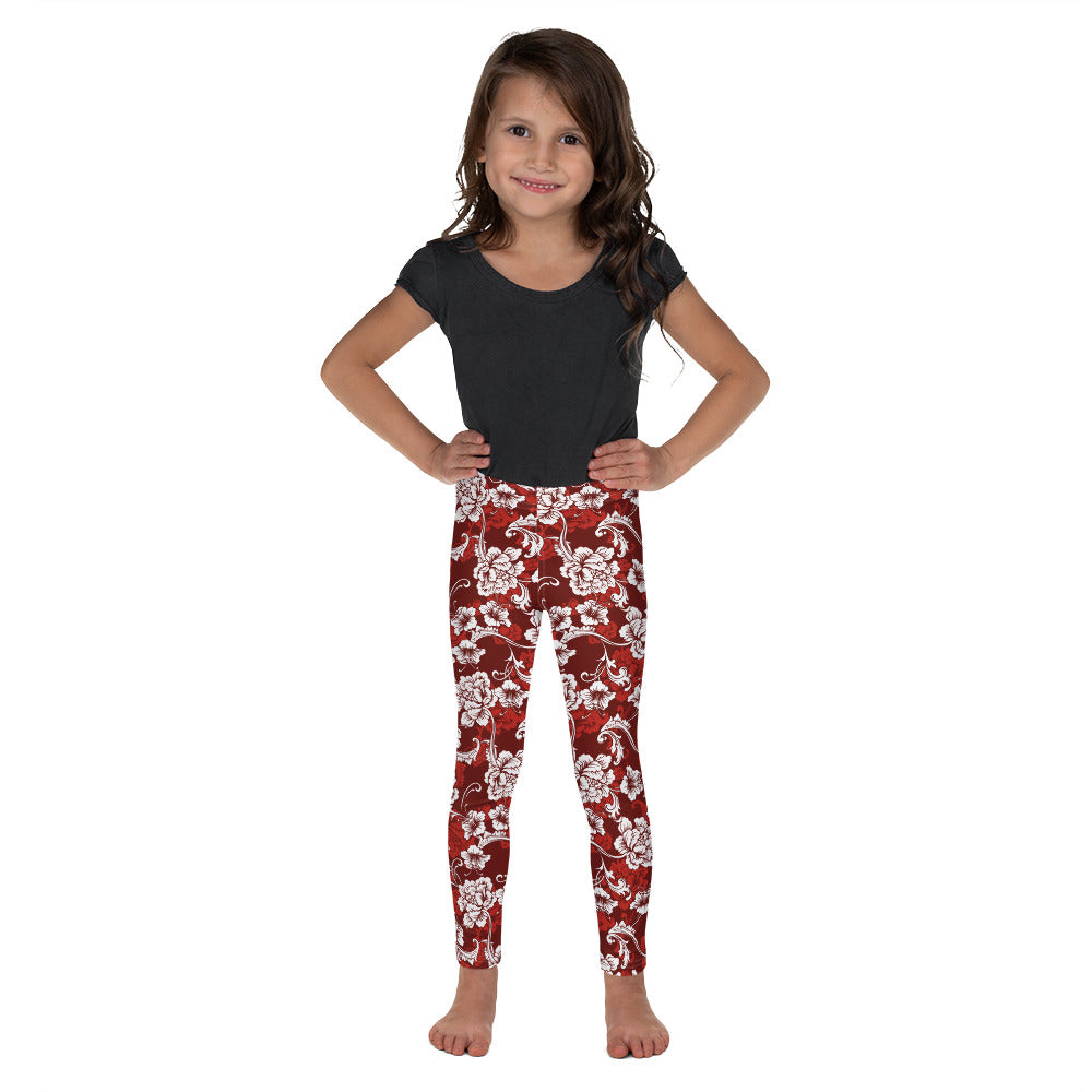 Red and White Baroque - Kid's Leggings